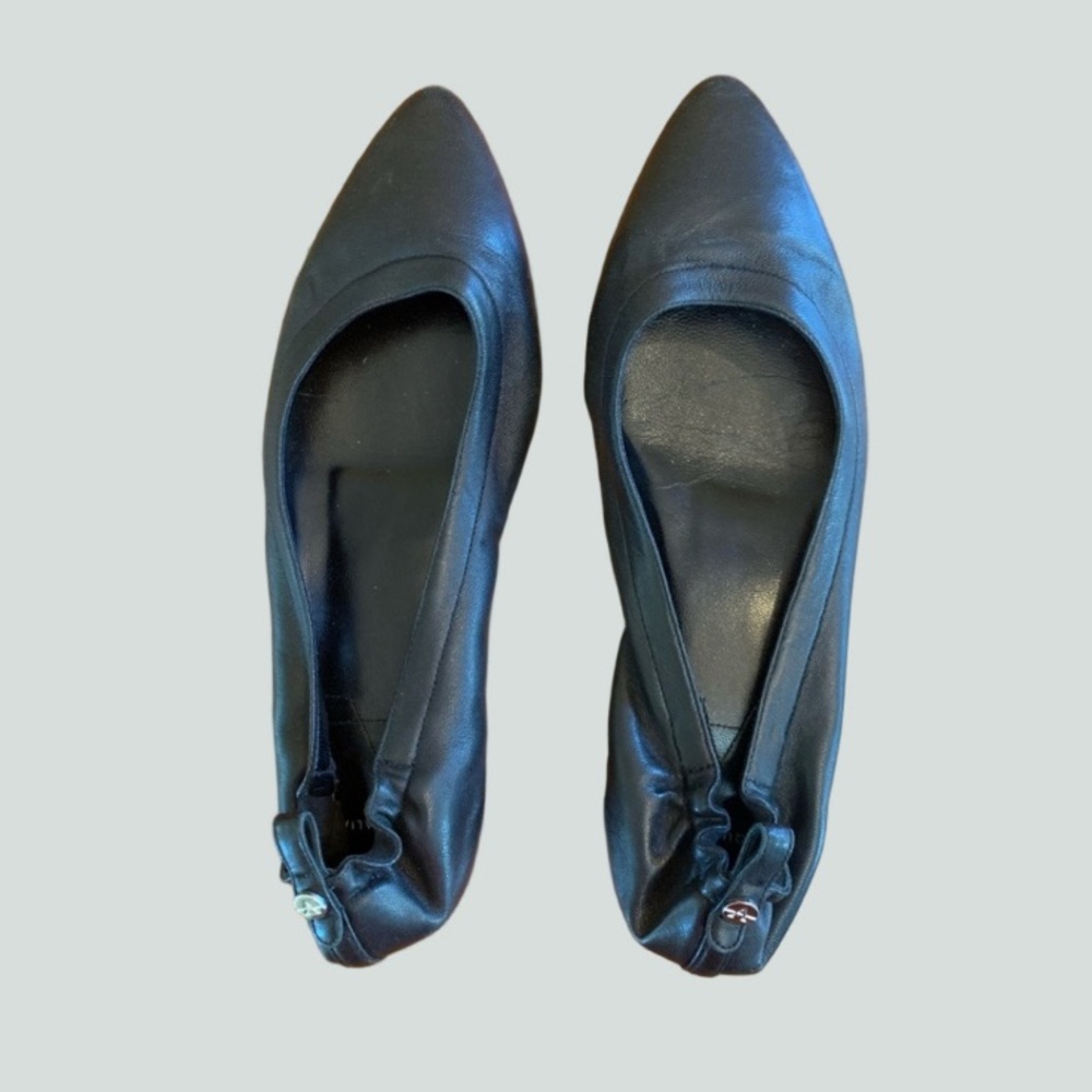 AQUATALIA SHOES BALLET FLATS NAPA LEATHER BLACK  7 1/2  Orig. $380.